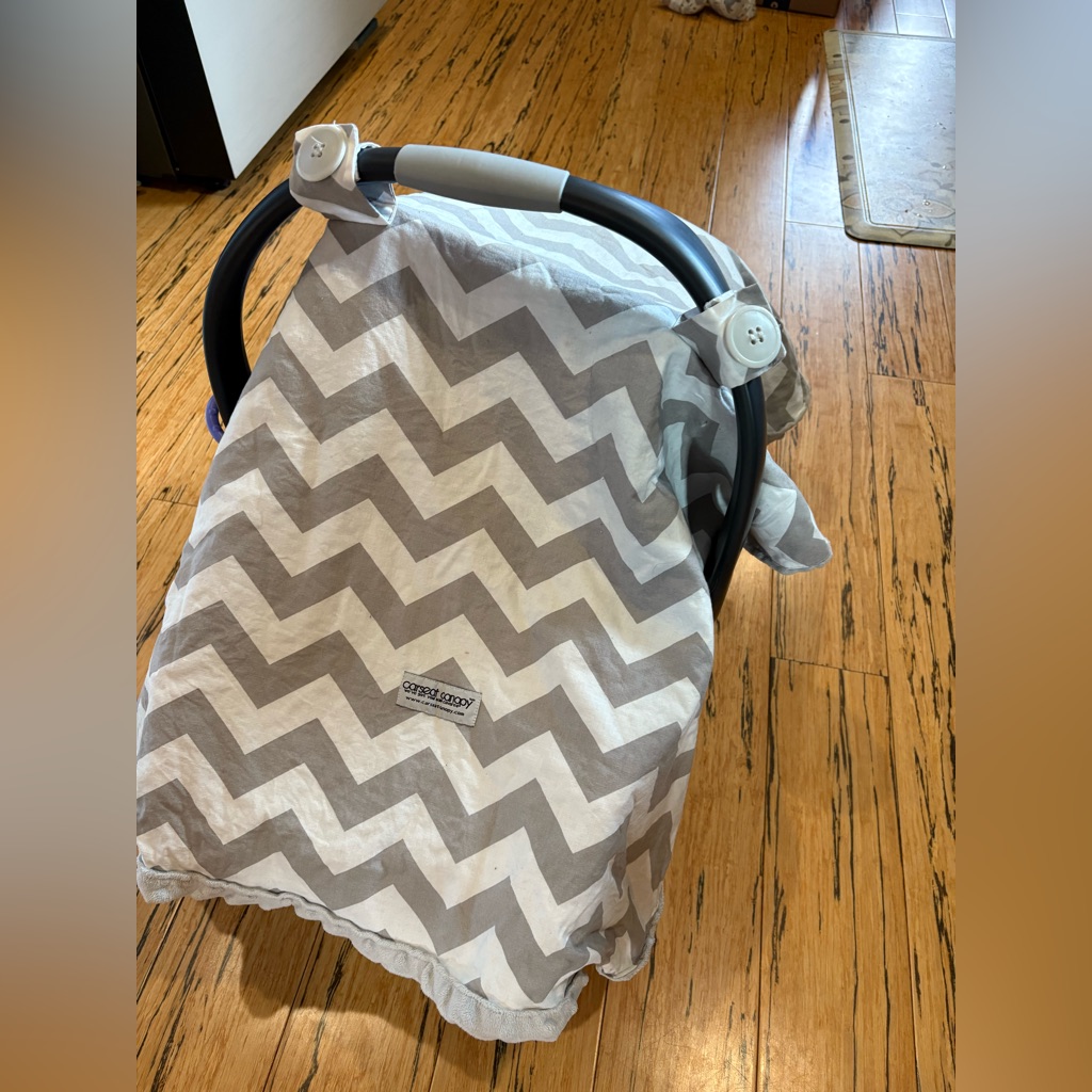 Gray Chevron Baby Car Seat Cover